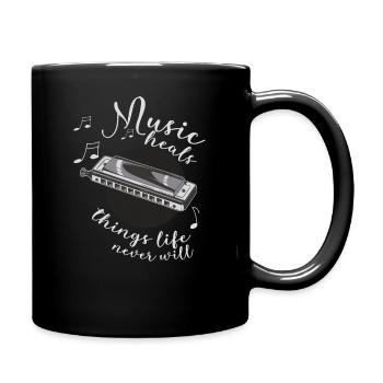 Harmonica Player Musician Harmonica - Full Colour Mug - black - Right