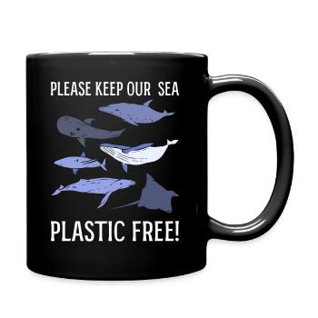 Retten Sie Meeres- und Meereslebewesen Naturschutz - Tasse einfarbig - Schwarz - Rechts
