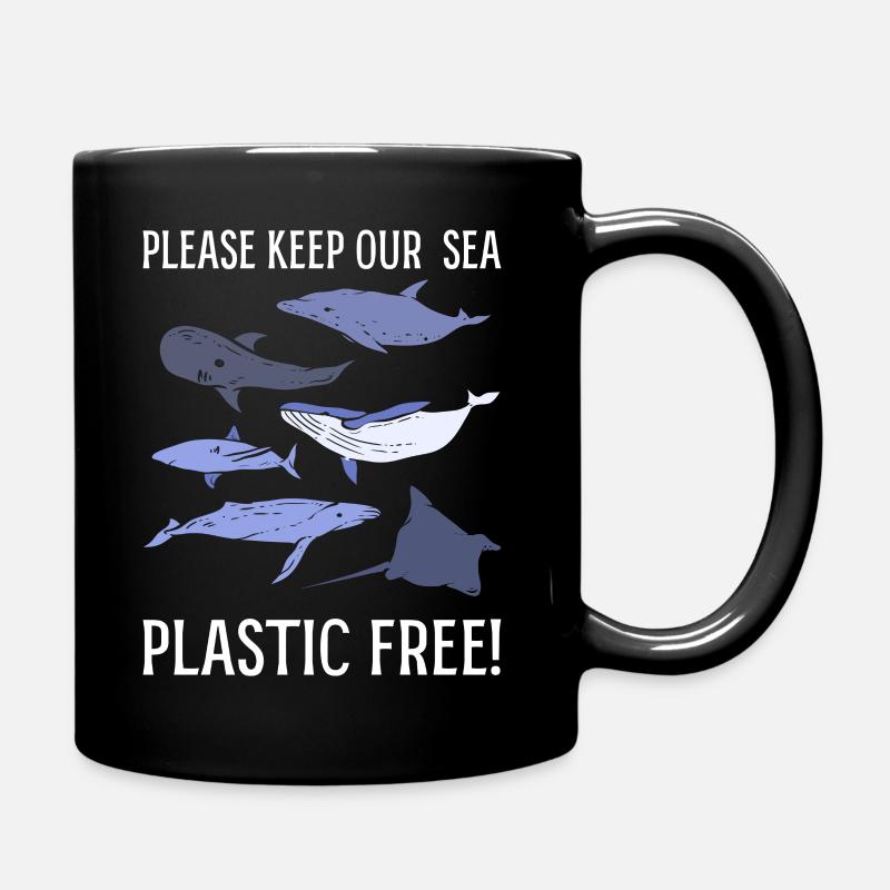 Retten Sie Meeres- und Meereslebewesen Naturschutz - Tasse einfarbig - Schwarz