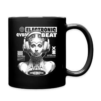 Futuristic Sci-Fi Shirt with Electro Beat - Full Colour Mug - black - Right
