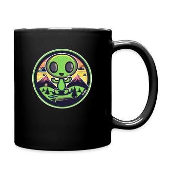 Extraterrestre mignon joyeux dans la nature - Mug uni - noir - Droite