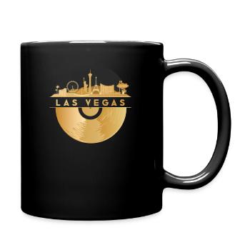 Vinyl Record Disco Music Skyline-LAS VEGAS - Full Colour Mug - black - Right