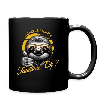 J’aime juste les paresseux - Mug uni - noir - Droite
