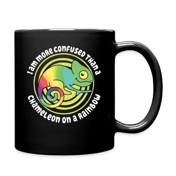 I'm more confused than a chameleon - Full Colour Mug - black - Right