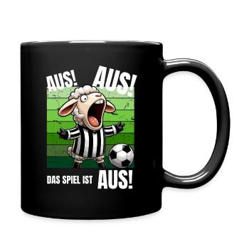 Fußball Fußballspieler Schiri Fußballplatz Lustig - Tasse einfarbig - Schwarz - Rechts
