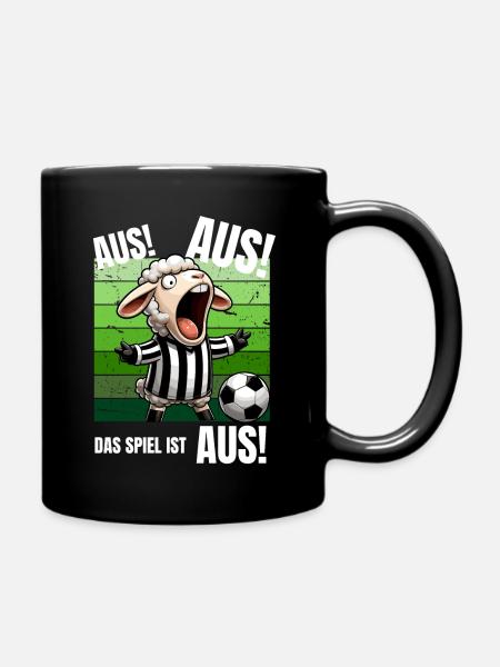 Fußball Fußballspieler Schiri Fußballplatz Lustig - Tasse einfarbig - Schwarz