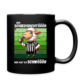 Fußball Elfmeter Fußballspieler Schiri Lustig - Tasse einfarbig - Schwarz - Rechts