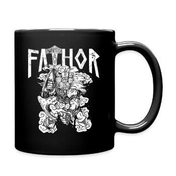 Viking Papa Vathor Père Puissant Guerrier - Mug uni - noir - Droite