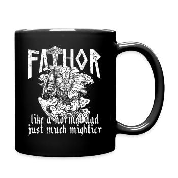 Viking Papa Vathor Père nordique puissant - Mug uni - noir - Droite