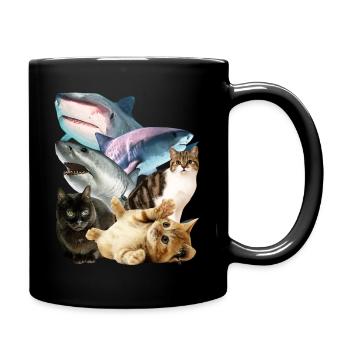 Chats Et Requins T-Shirt Graphique Cool Cats Requins - Mug uni - noir - Droite