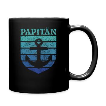 Dad Pun Captain Father's Day Papitän - Full Colour Mug - black - Right