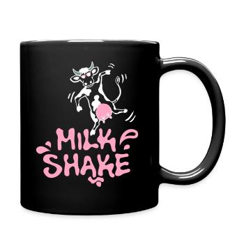 Lustige Milchshake Kuh – weiß - Tasse einfarbig - Schwarz - Rechts