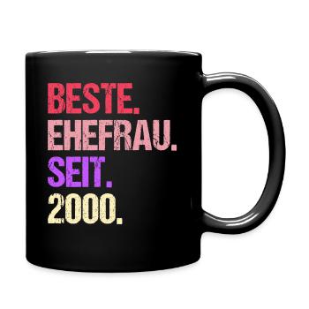Valentinstag Beste Ehefrau Seit 2000 - Tasse einfarbig - Schwarz - Rechts