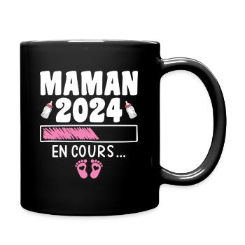 Werdende Mutter 2024 Fortlaufend Schwangere Mutter - Tasse einfarbig - Schwarz - Rechts