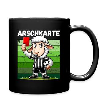 Fußball Fußballfan Finale Rote Karte Foul Lustig - Tasse einfarbig - Schwarz - Rechts
