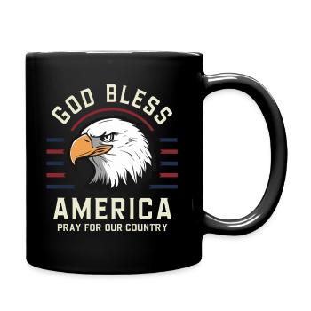 God Bless America USA 4th July Independence Day - Tasse einfarbig - Schwarz - Rechts