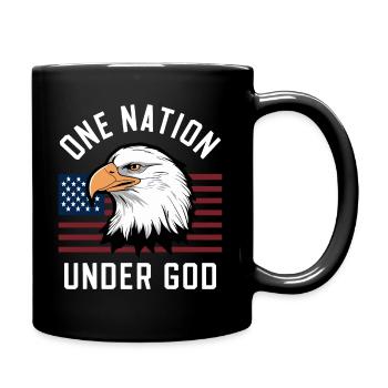 Amerika USA Spruch One Nation Under God 4th July - Tasse einfarbig - Schwarz - Rechts