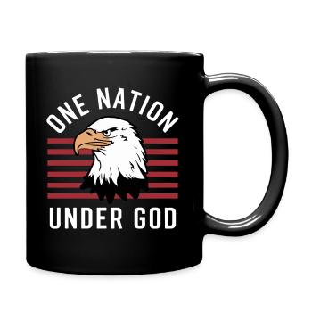 Amerika USA Spruch One Nation Under God 4th July - Tasse einfarbig - Schwarz - Rechts