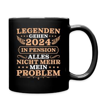 Pensionär 2024 Ruhestand Humor Pension - Tasse einfarbig - Schwarz - Rechts