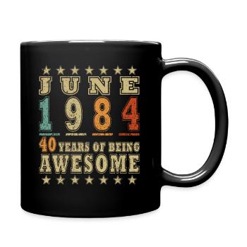 Born June 1984 June 1984 Born June 1984 - Full Colour Mug - black - Right