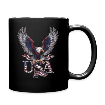 Patriotic USA Eagle Design - Full Colour Mug - black - Right
