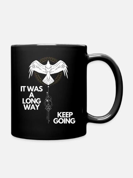 Keep going Nordisches Motivations Design - Tasse einfarbig - Schwarz