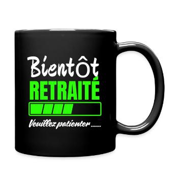 Bald in Rente gehen, bitte warten - Tasse einfarbig - Schwarz - Rechts