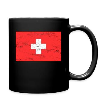 Idée cadeau T-shirt Suisse - Mug uni - noir - Droite
