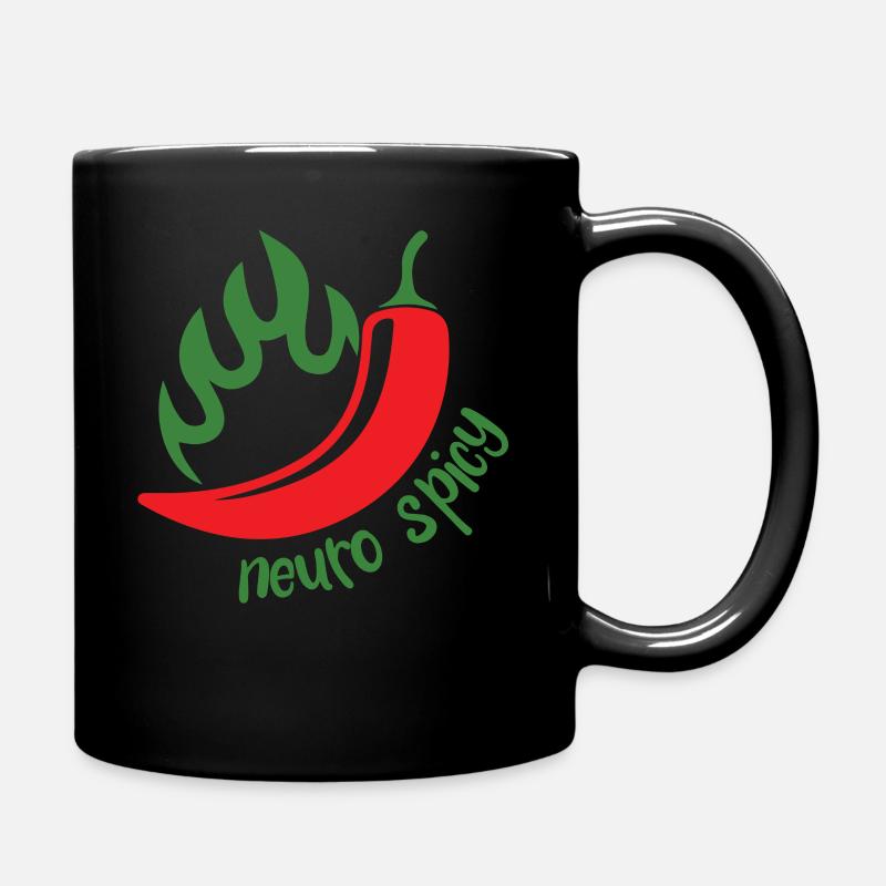 neuro spicy chilli - neurodiversity - Full Colour Mug - black