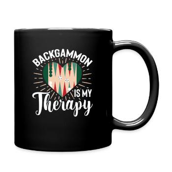 Backgammon Is My Therapy Tabletop Dice Game - Full Colour Mug - black - Right