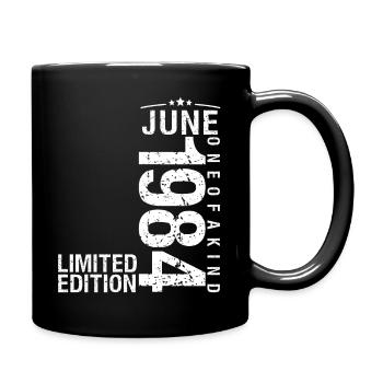 June 1984 June Anniversary June 1984 - Full Colour Mug - black - Right