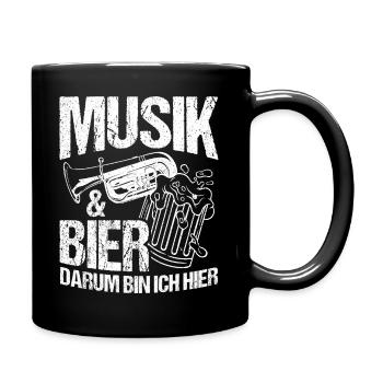 Music & Beer That's why I'm here Booze Drinking Tour Bi - Full Colour Mug - black - Right