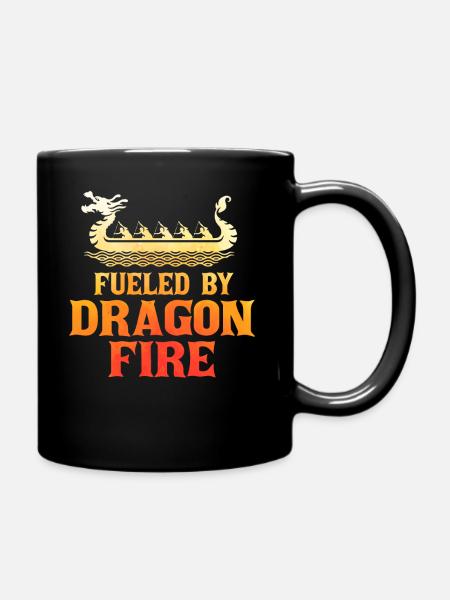 Angetrieben von Drachenfeuer-Drachenboot - Tasse einfarbig - Schwarz