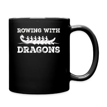 Rowing With Dragons Dragonboat - Full Colour Mug - black - Right