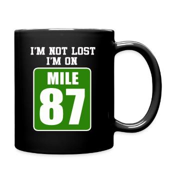 Je ne suis pas perdu, je suis sur le marathon du mile 87 - Mug uni - noir - Droite