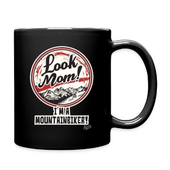 Look, mom, I'm a mountain biker - Full Colour Mug - black - Right