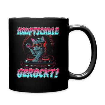 Abschlussklasse | Quali | Hauptschule gerockt - Tasse einfarbig - Schwarz - Rechts