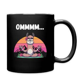 Lama Yoga Meditation Om Retro Lotussitz Lustig - Tasse einfarbig - Schwarz - Rechts