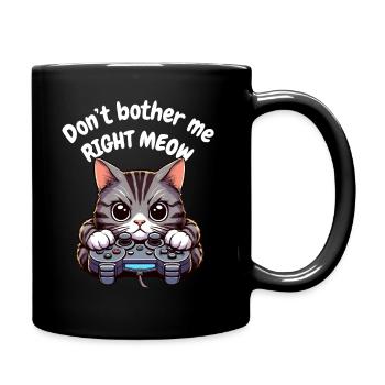 Video Game Katze Controller Gamer Zocken PC Lustig - Tasse einfarbig - Schwarz - Rechts