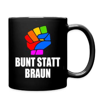 bunt statt braun - Tasse einfarbig - Schwarz - Rechts