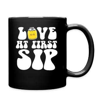 Amour au premier verre d’amateur de kombucha - Mug uni - noir - Droite