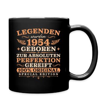 Jahrgang 1954 geboren Retro Geburtstagsgeschenk - Tasse einfarbig - Schwarz - Rechts
