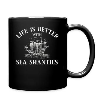 Seemann Meme Piratenschiff Ozean Segeln - Tasse einfarbig - Schwarz - Rechts
