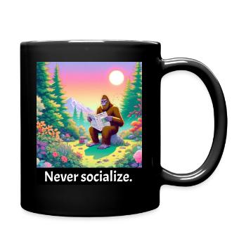 Ne jamais socialiser - drôle de bigfoot - Mug uni - noir - Droite