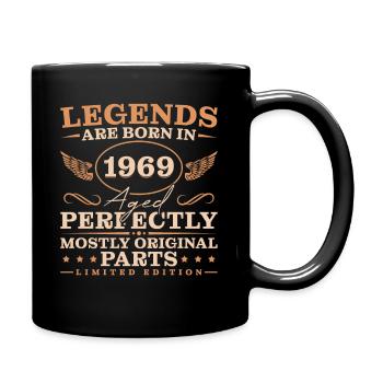 Vintage 1969 Jahrgang Retro Geburtstag - Tasse einfarbig - Schwarz - Rechts