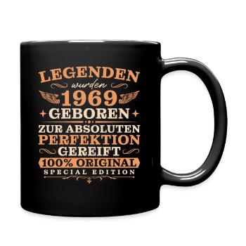 Jahrgang 1969 geboren Retro Geburtstagsgeschenk - Tasse einfarbig - Schwarz - Rechts