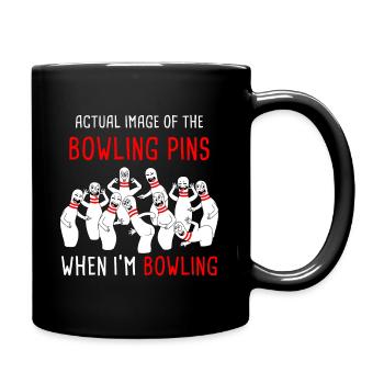 Bowler Sport Hobby Bowling Pin - Full Colour Mug - black - Right