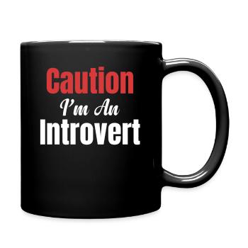 Attention, je suis introverti, - Mug uni - noir - Droite