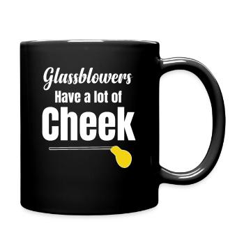 Glassblowers turn arsonists into artists. - Full Colour Mug - black - Right