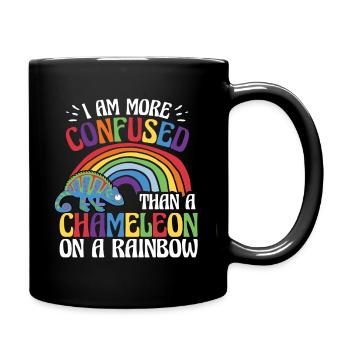 I'm more confused than a chameleon - Full Colour Mug - black - Right